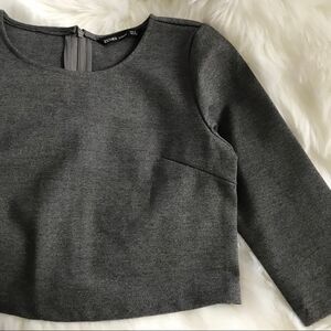 NWOT S Gray Crop Top